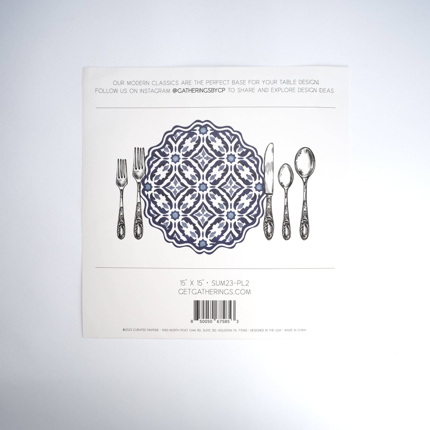Mediterranean Tile Design Paper Placemats 12ct