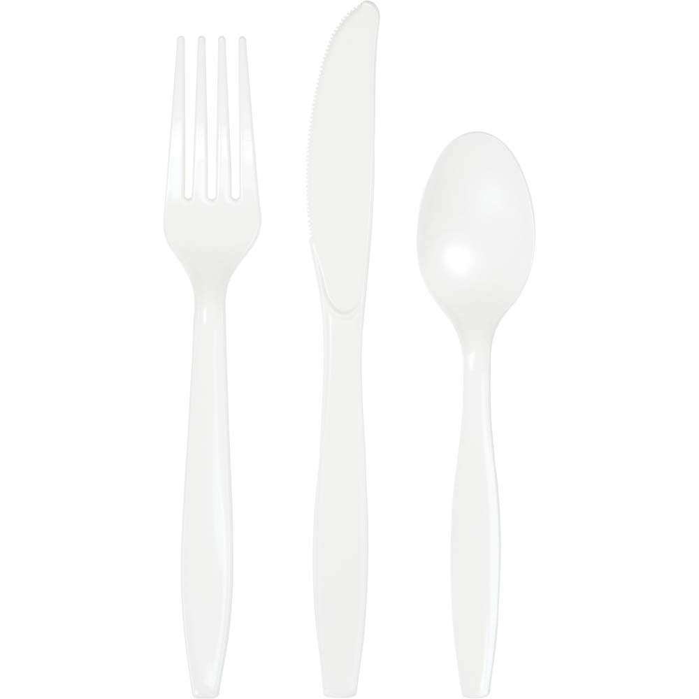 White Plastic Cutlery Assorted 24ct
