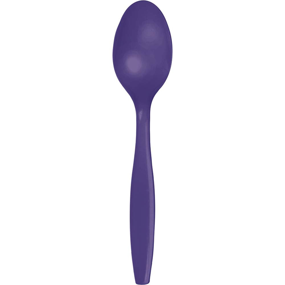 Purple Plastic Spoons 24ct