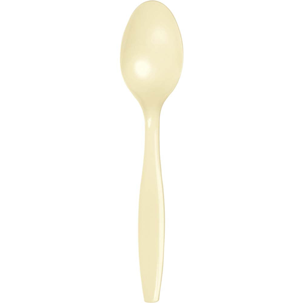 Vanilla Creme Plastic Spoons 24ct