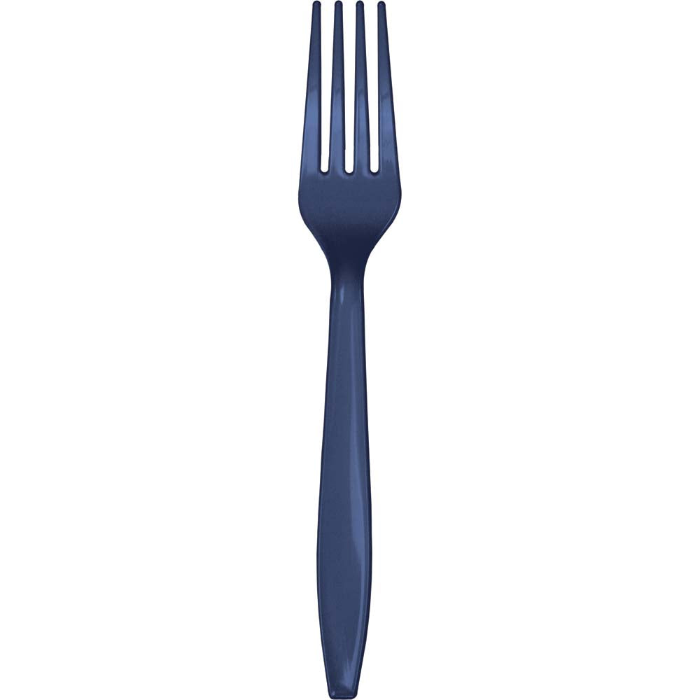Navy Blue Plastic Forks 24ct
