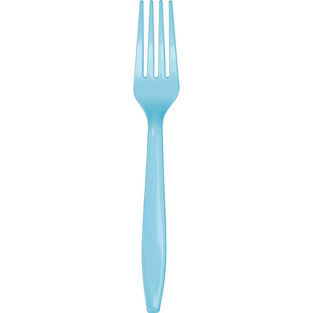 Pastel Blue Plastic Forks 24ct