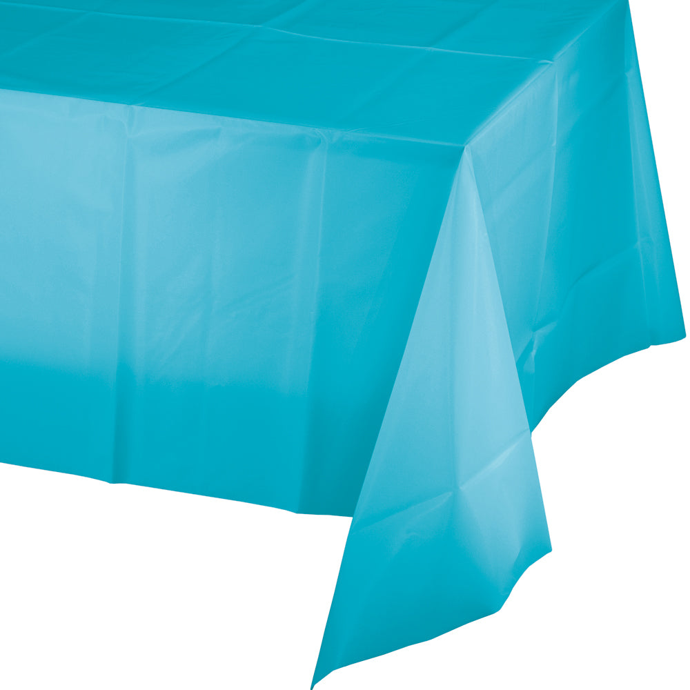 Bermuda Blue Plastic Table Cover 54x108