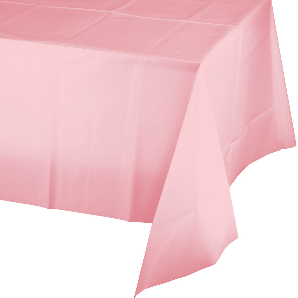 Classic Pink Plastic Table Cover 54x108