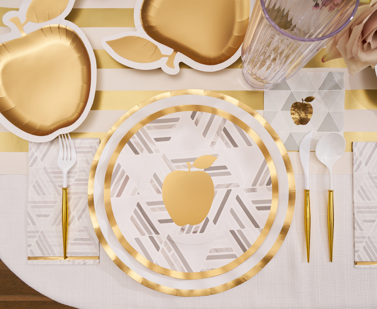Golden Apple Die Cut Salad Plates/8pk