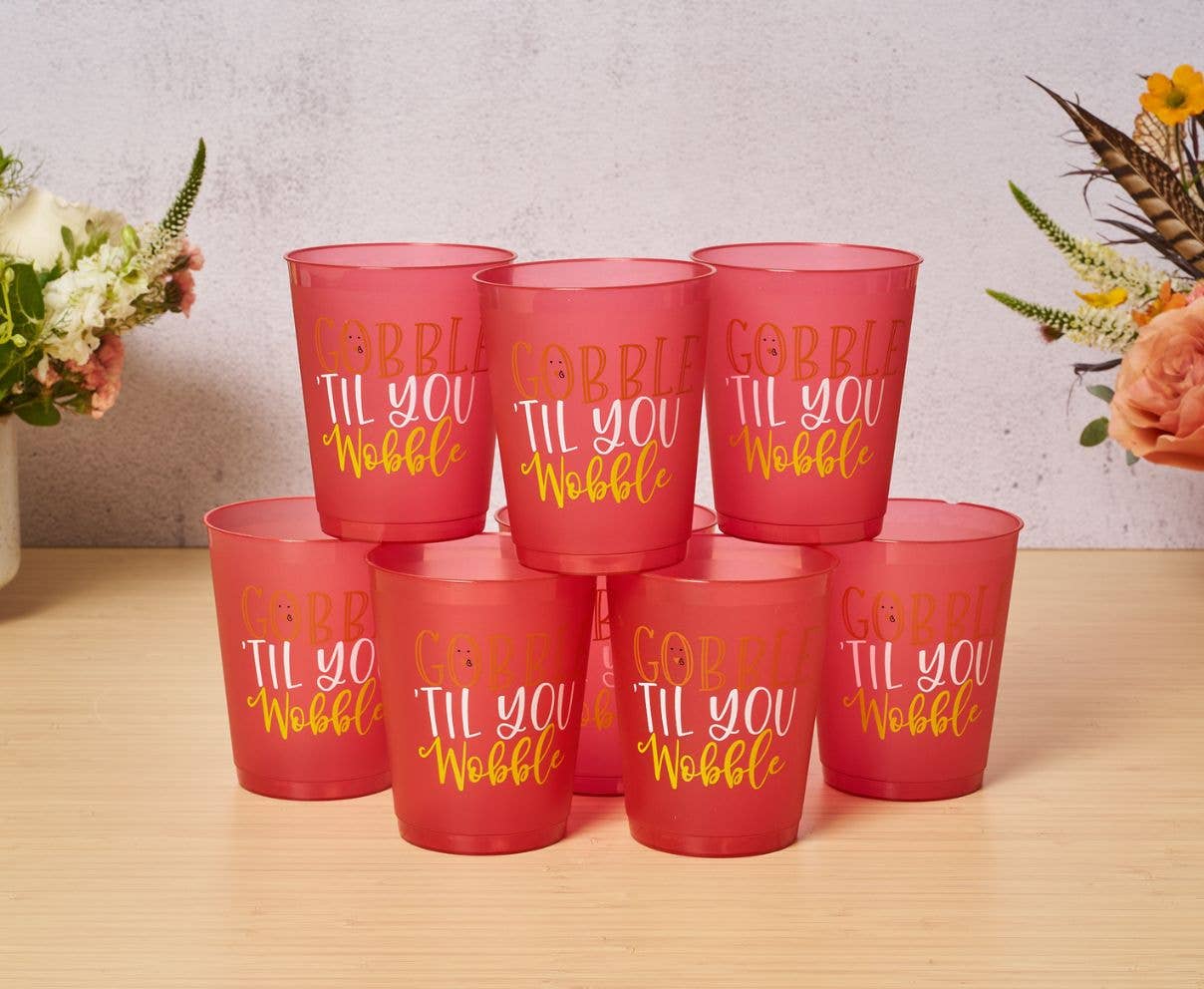 Give Thanks Frost Flex Cups/8pk - Gobble Till You Wobble