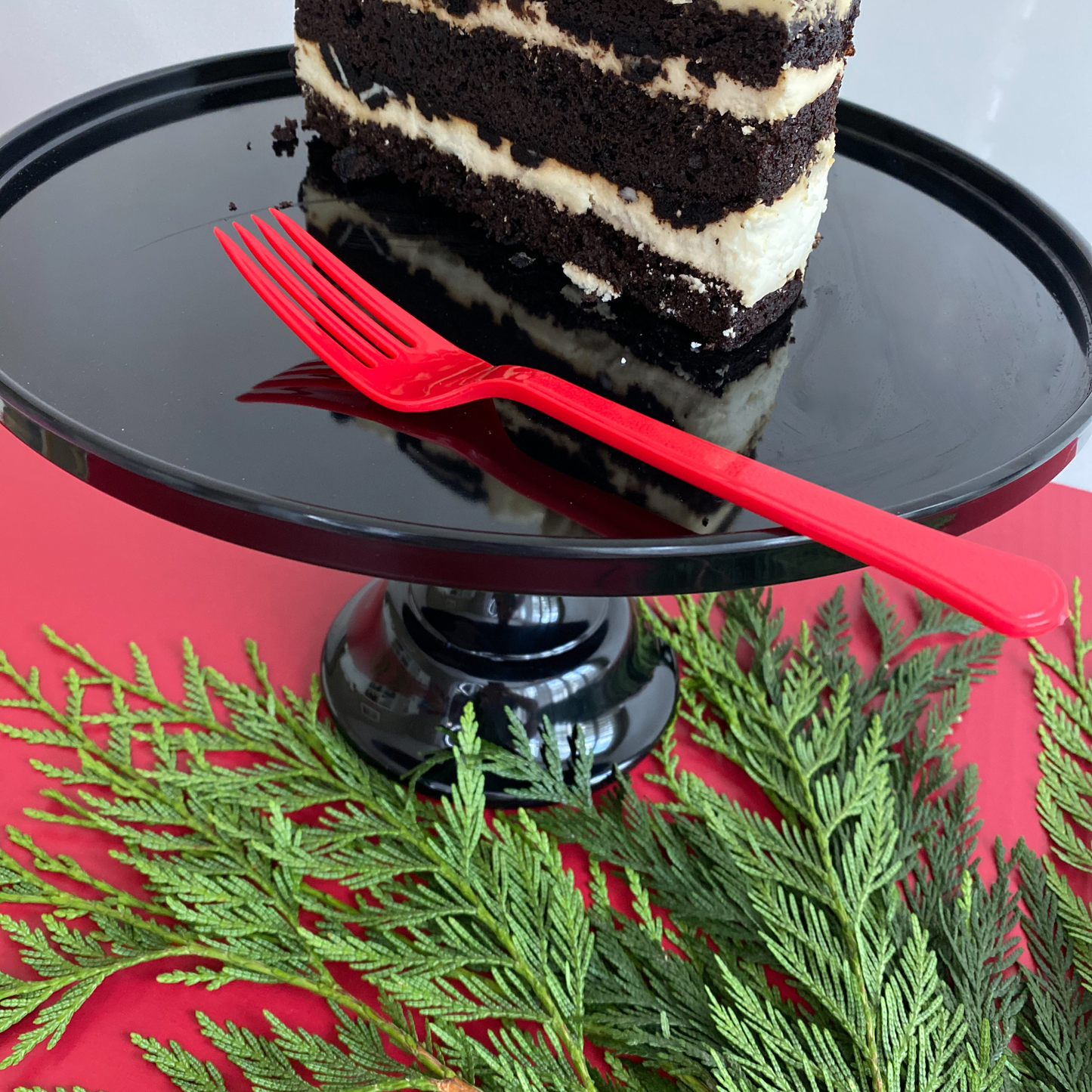Black Melamine Pedestal Cake Stand