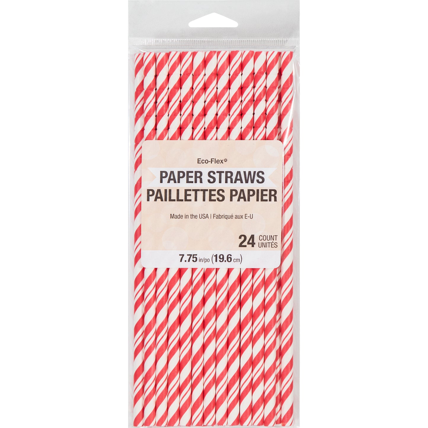 Striped Paper Straws 24ct - Red