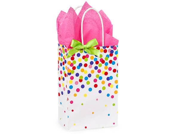 Rainbow Confetti Paper Gift Bags