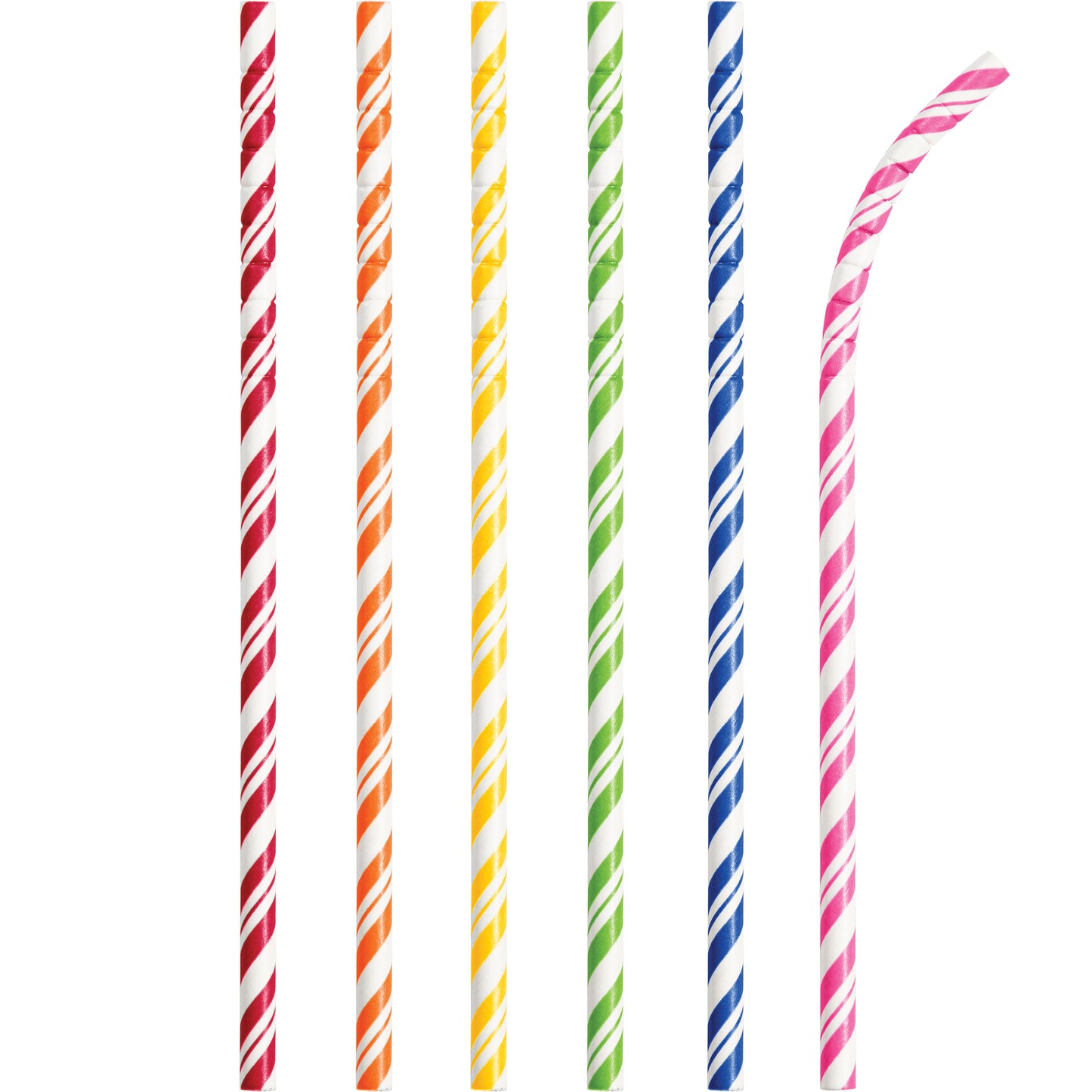Striped Paper Straws 24ct - Assorted