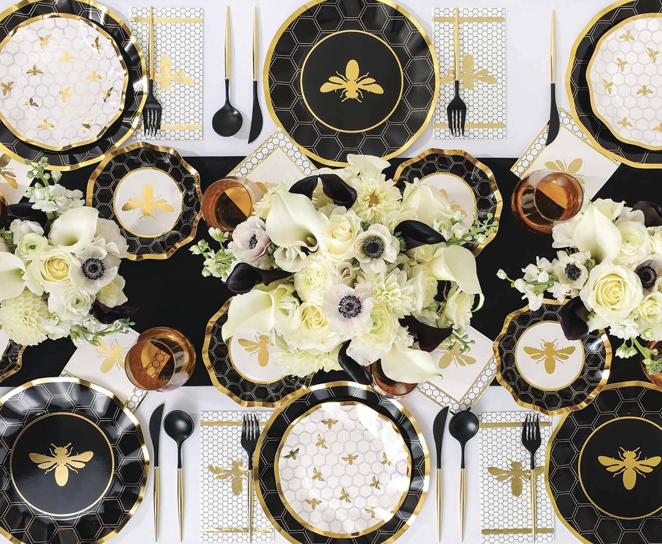 Black & Gold Bella Assorted Plastic Cutlery 24ct