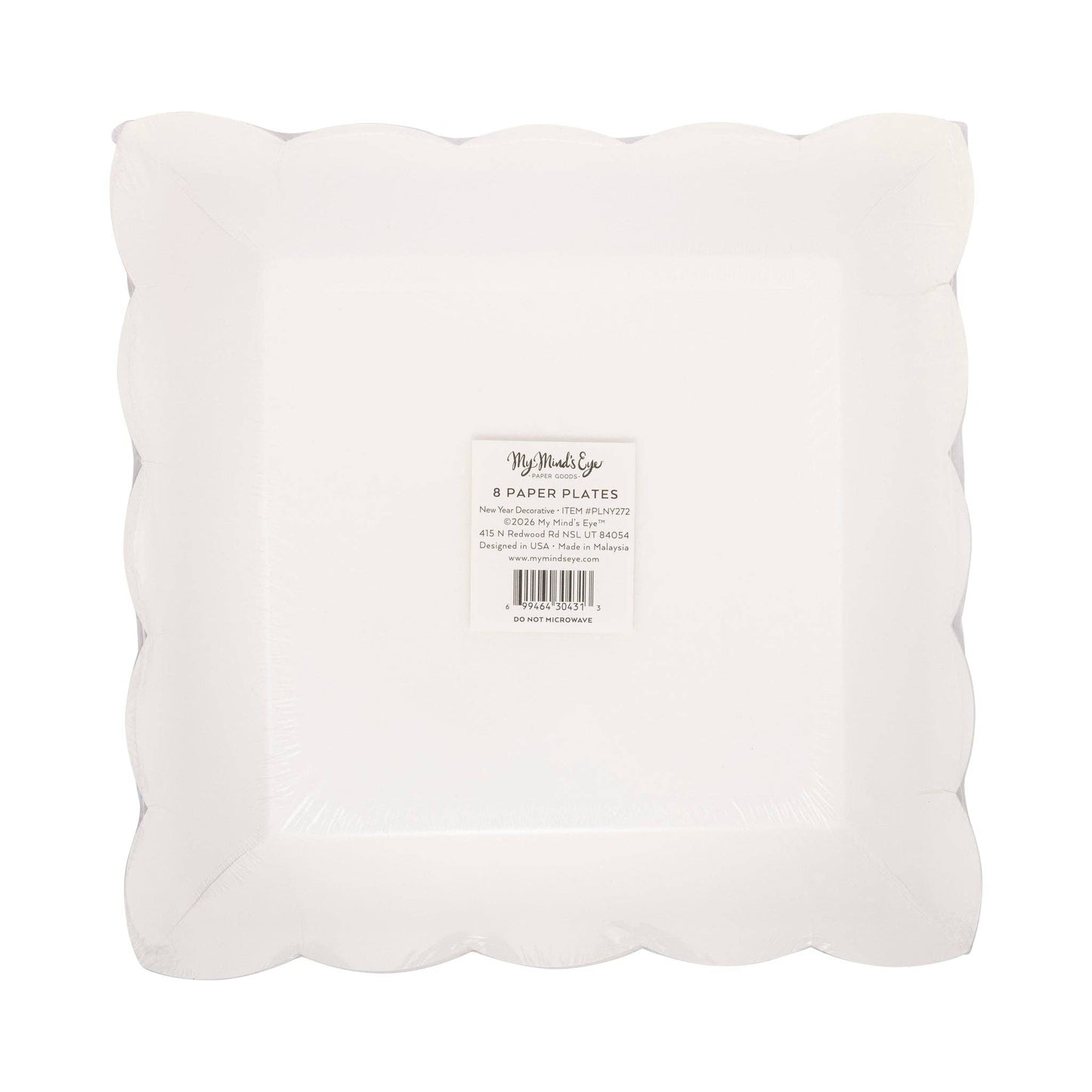 Happy New Year Decorative Square Plates 8ct