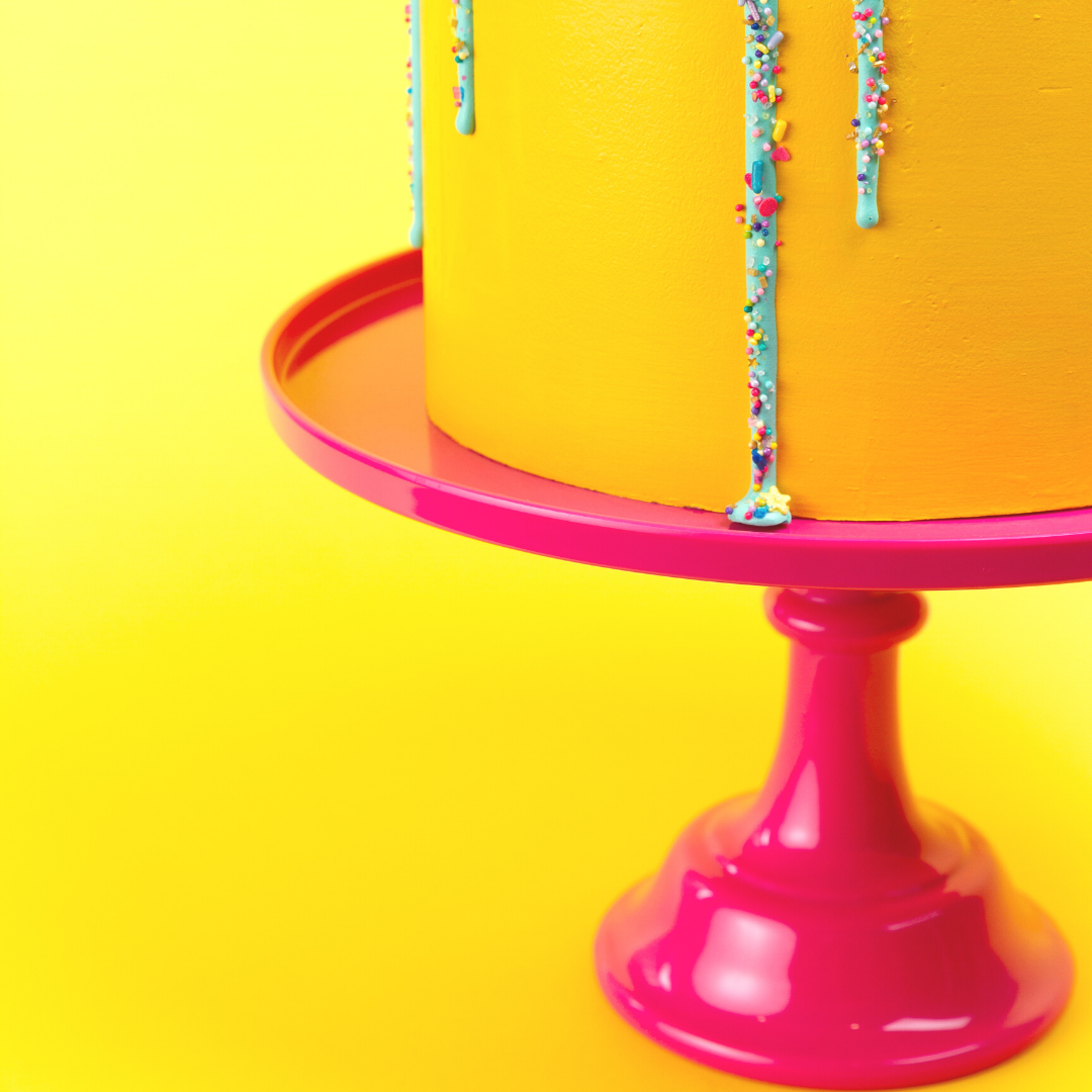 Hot Pink Melamine Pedestal Cake Stand