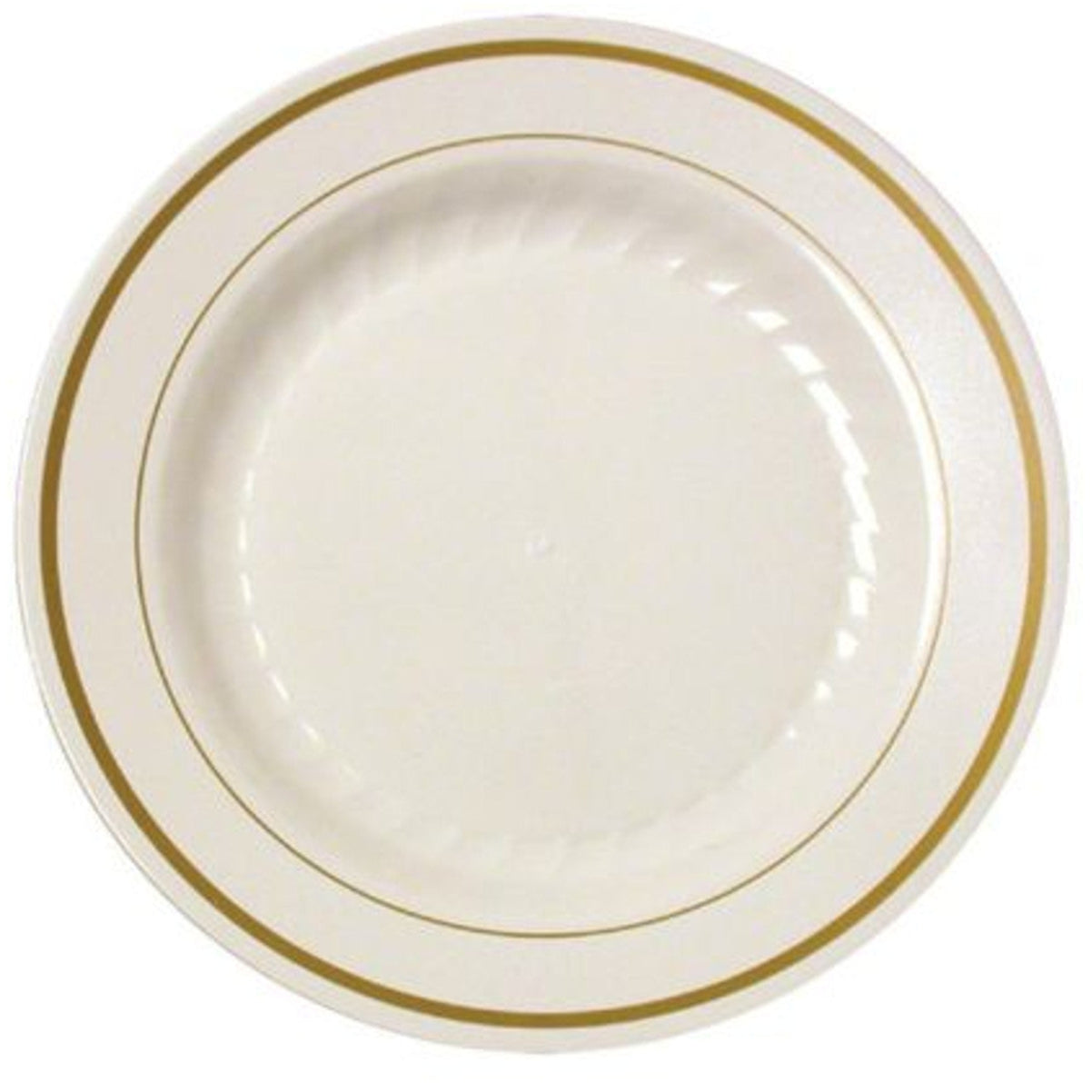 Regal Ivory Premium Plastic Plates with Gold Trim