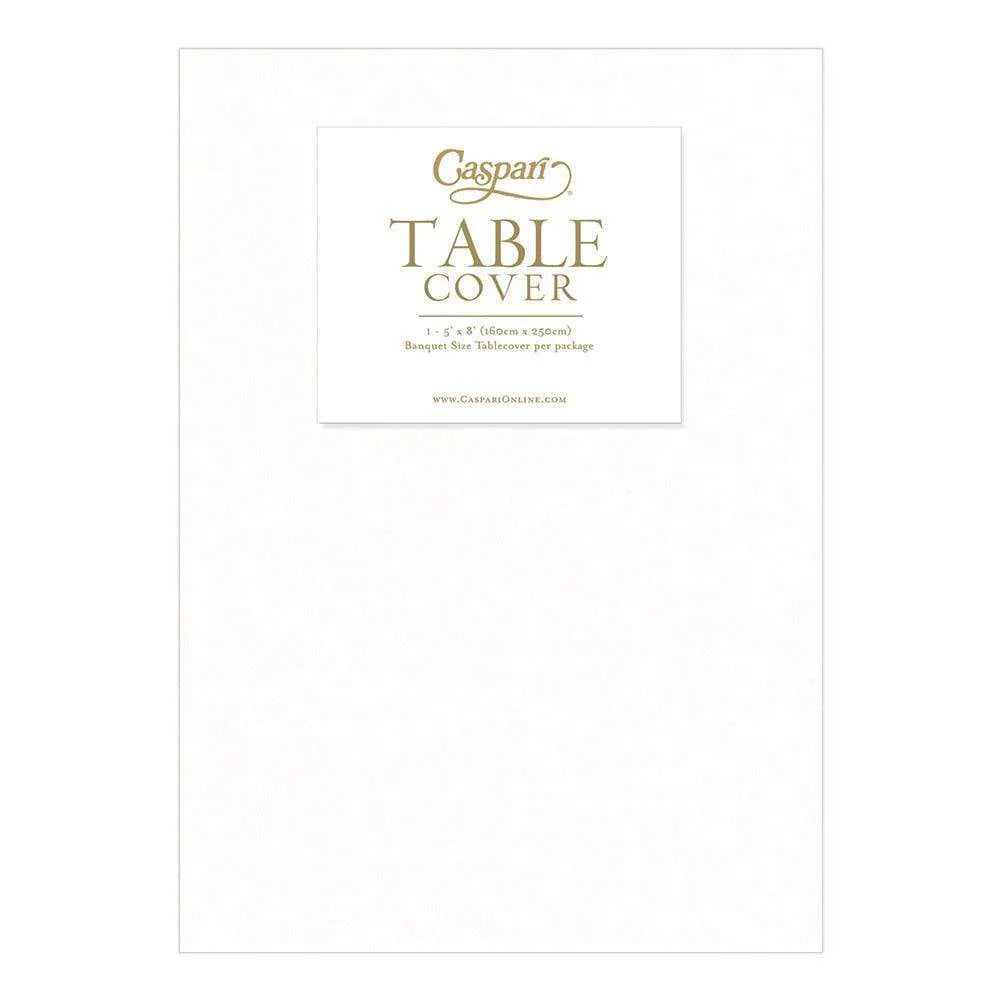White Linen Solid Table Cover