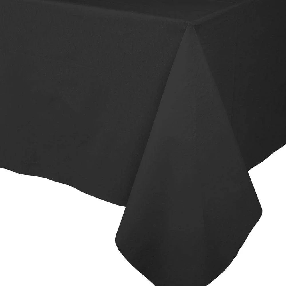 Paper Linen Black Solid Airlaid Table Cover
