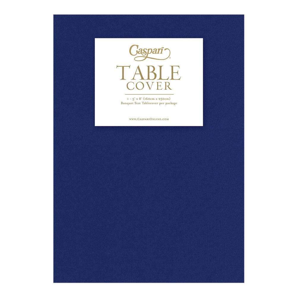 Navy Blue Paper Linen Solid Table Cover