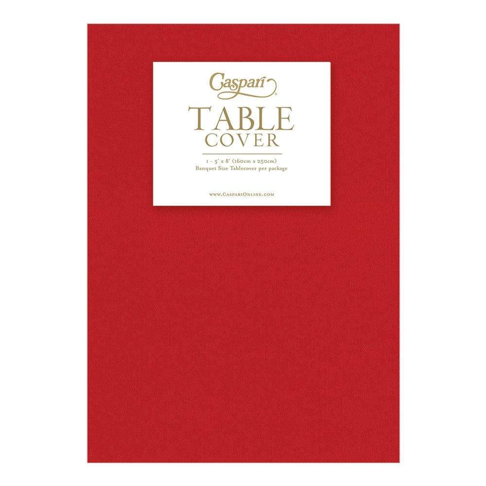 Red Paper Linen Solid Table Cover