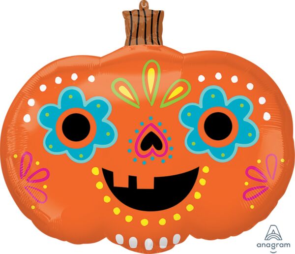 Day of the Dead Pumpkin 24in SuperShape Balloon