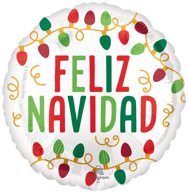 S24 Feliz Navidad Christmas Lights 17In Balloon