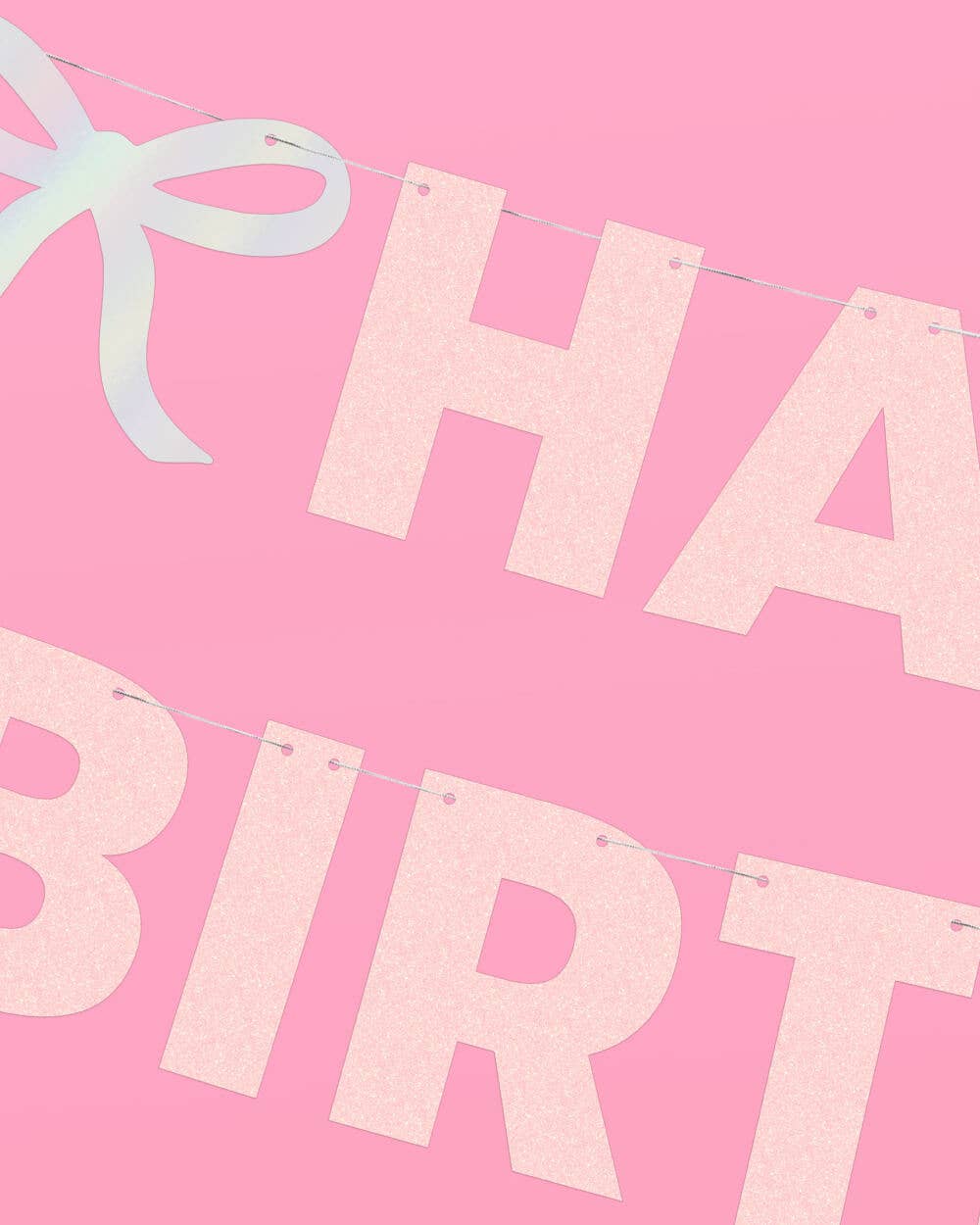 Birthday Bow Iridescent Banner