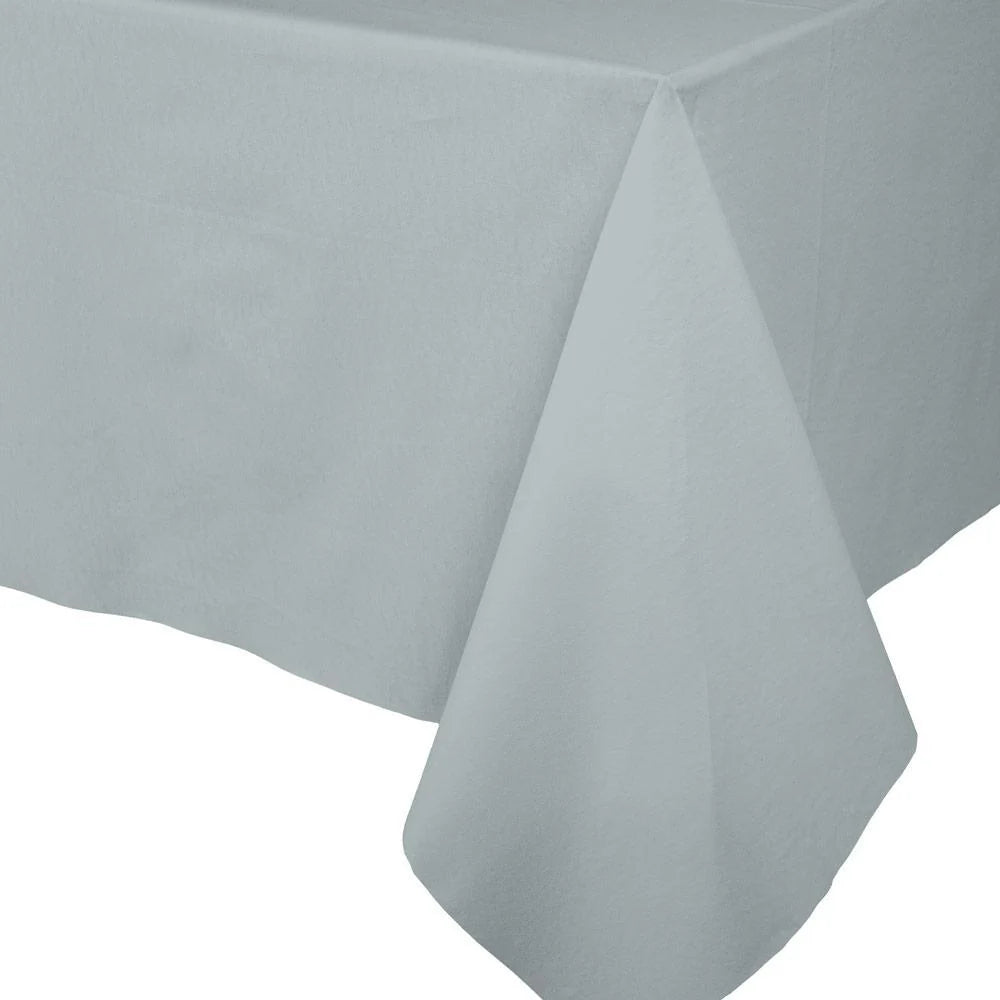 Silver Paper Linen Solid Table Cover