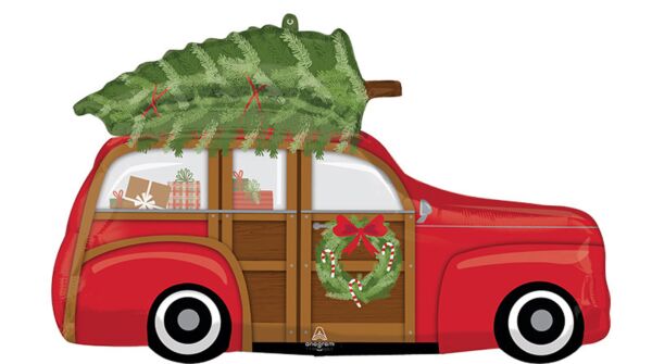 S30 Woody Wagon with Tree 32In Balloon