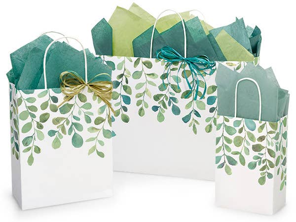 Watercolor Greenery Paper Gift Bags