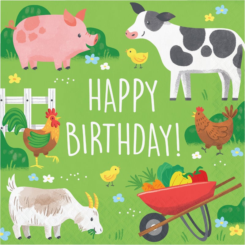 Farm Animals Lunch Napkins 16ct