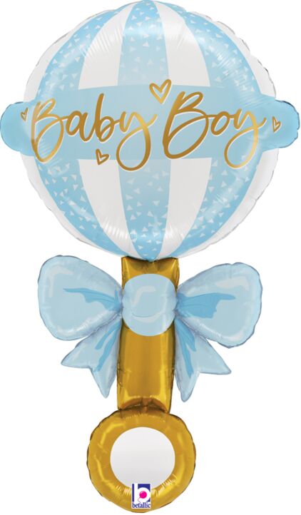 #535 Satin Baby Boy Rattle 35in Balloon