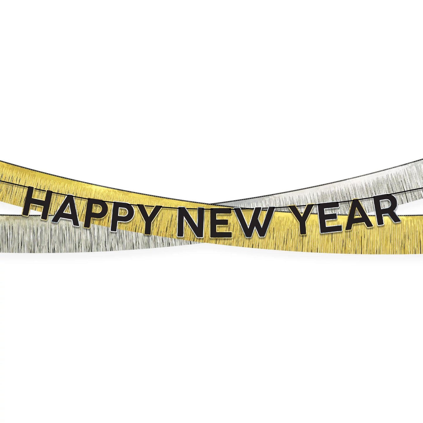 Happy New Year's Tinsel Garland Banner Kit 3ct