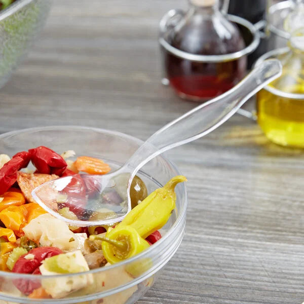 Clear 8.5" Wrapped Plastic Serving Spoon