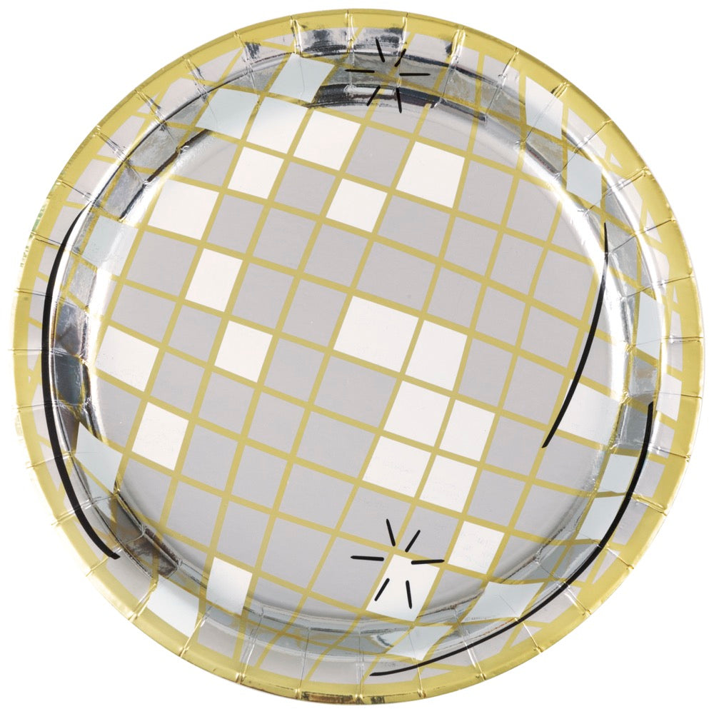 Toast to New Years Round Foil 9in Dinner Plates 8ct