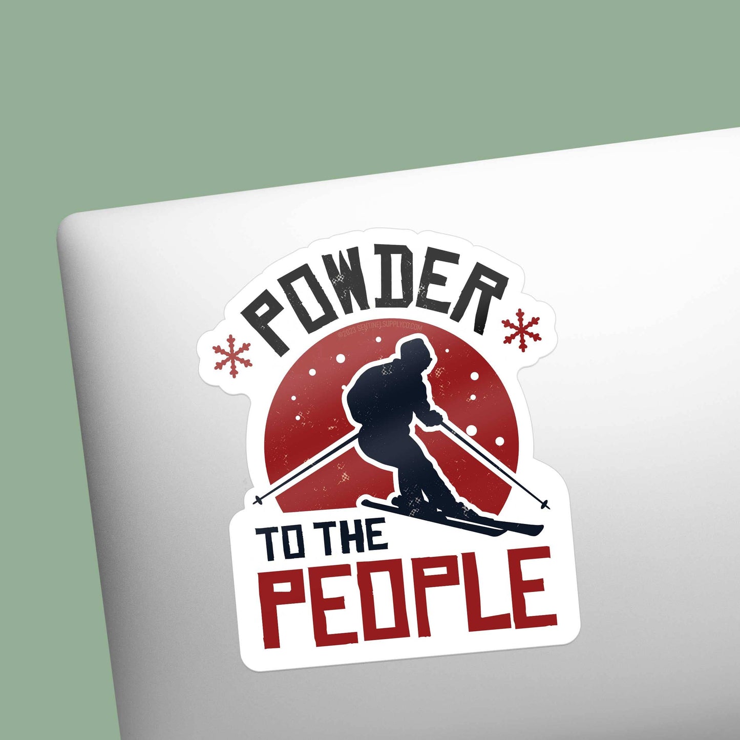 Powder to the People Skiing Bumper Sticker