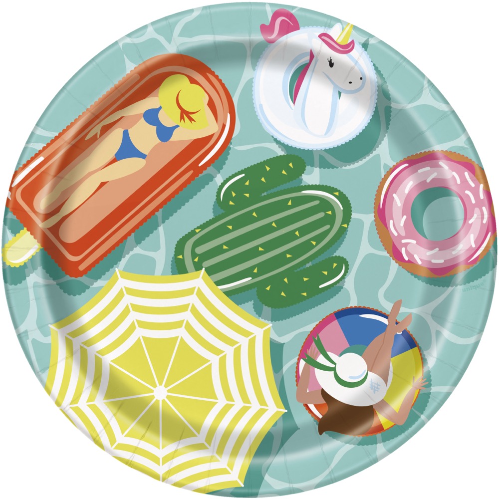 Summer Fun Round 7in Dessert Plates 8ct