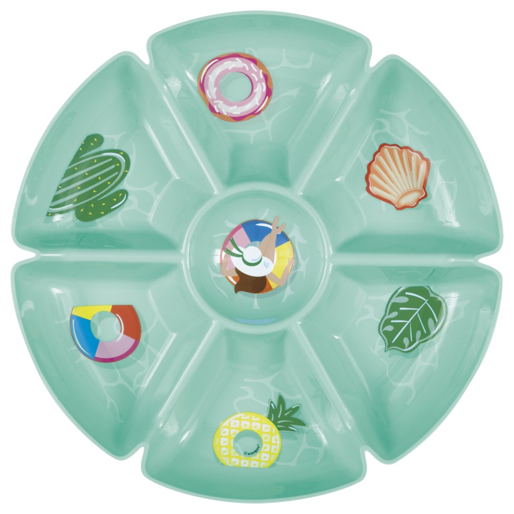 Summer Fun Divided Plastic Serving Tray