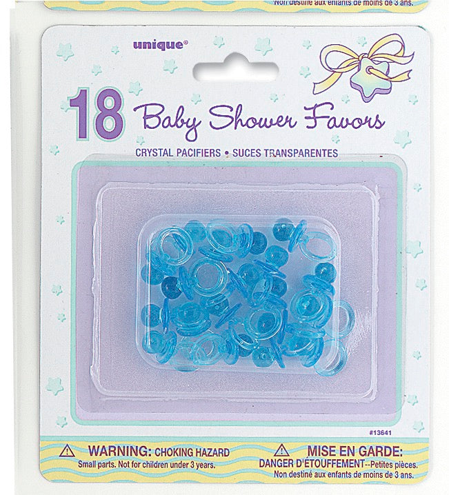 Blue Crystal Pacifier Favors 1in 18ct