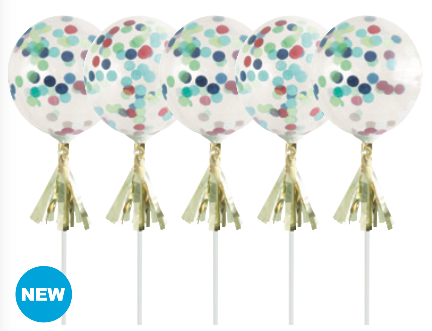 DIY Mini Confetti Balloon Cake Toppers 5ct