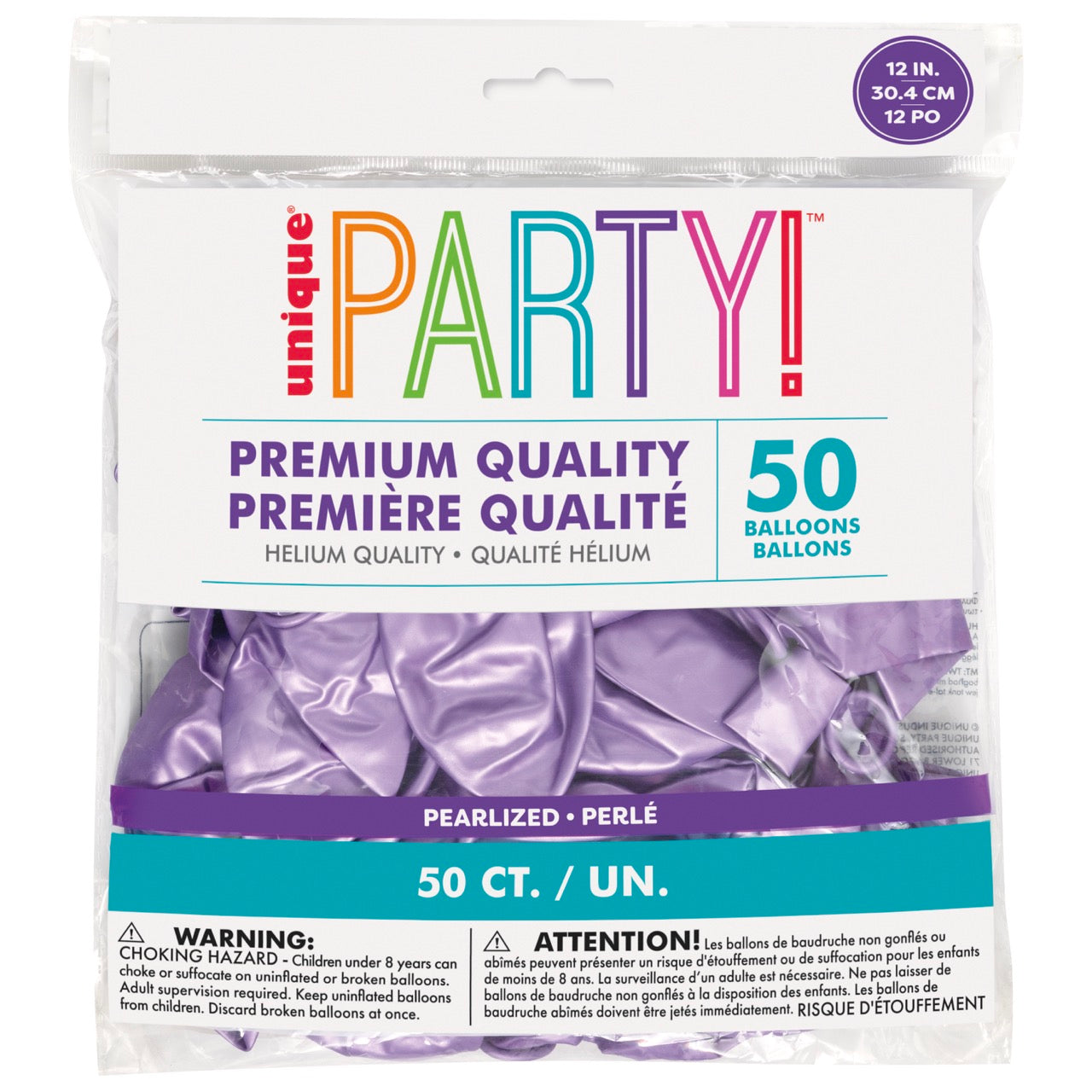 12in Packaged Premium Latex Balloons 50ct - Pearl Lavender
