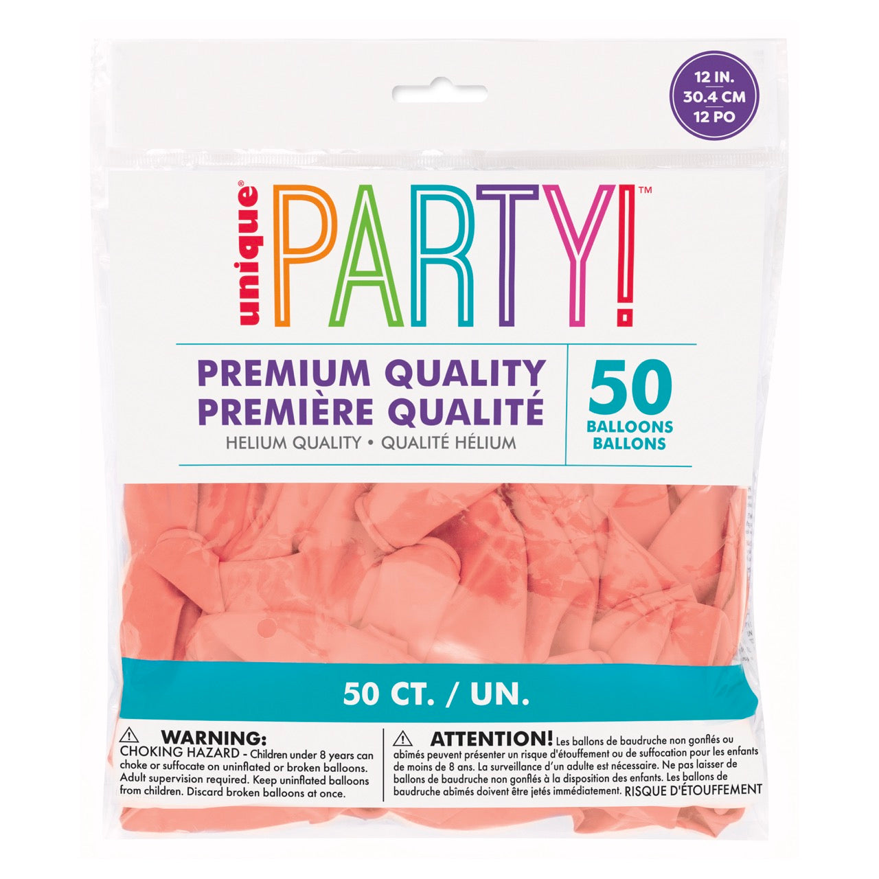 12in Packaged Premium Latex Balloons 50ct - Rose Gold