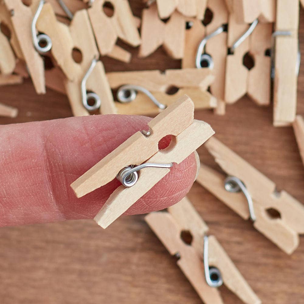 1" Mini Wood Clothespins (1 bag of 50 )