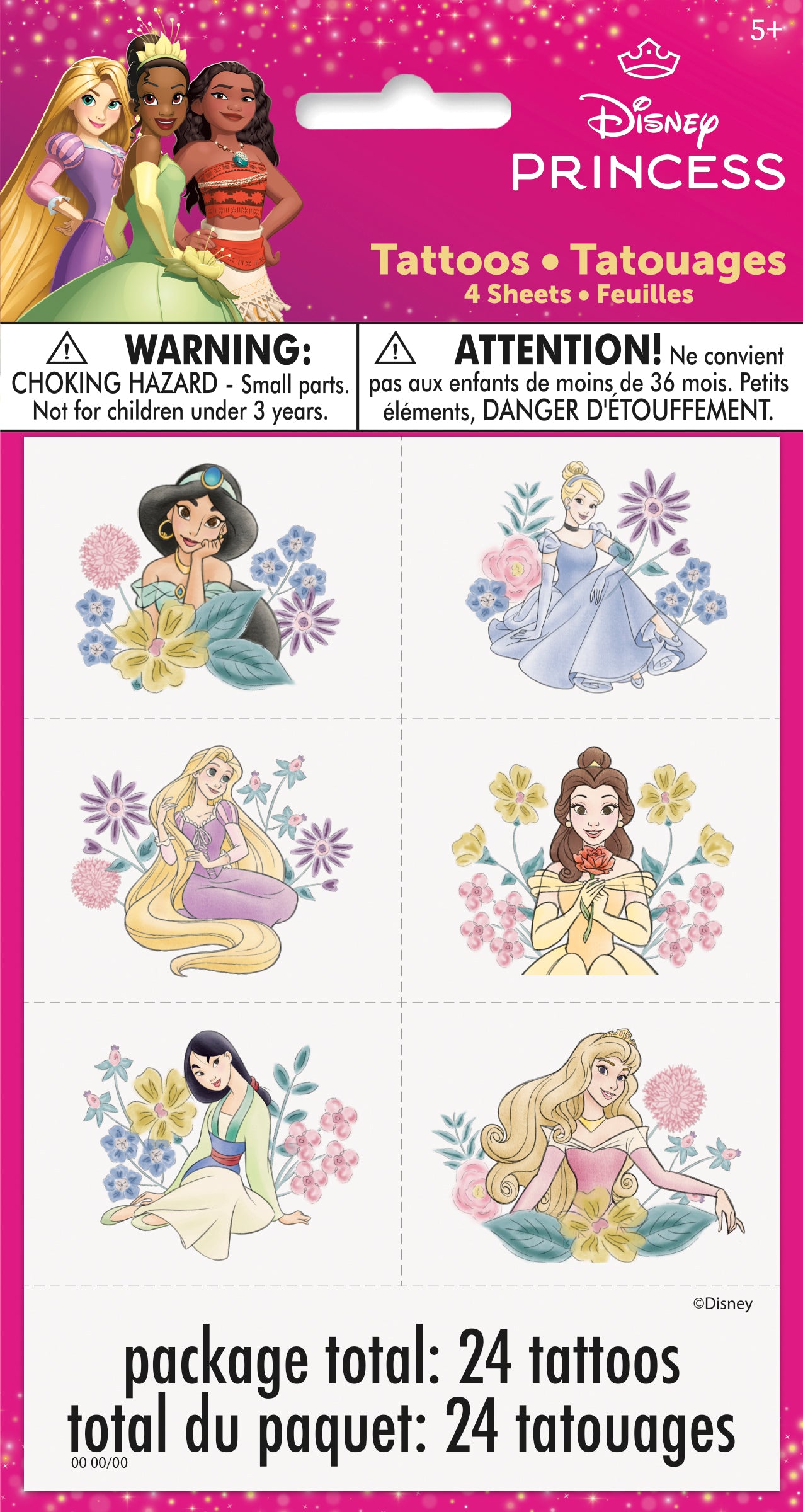 Disney Princess Tattoos 24ct