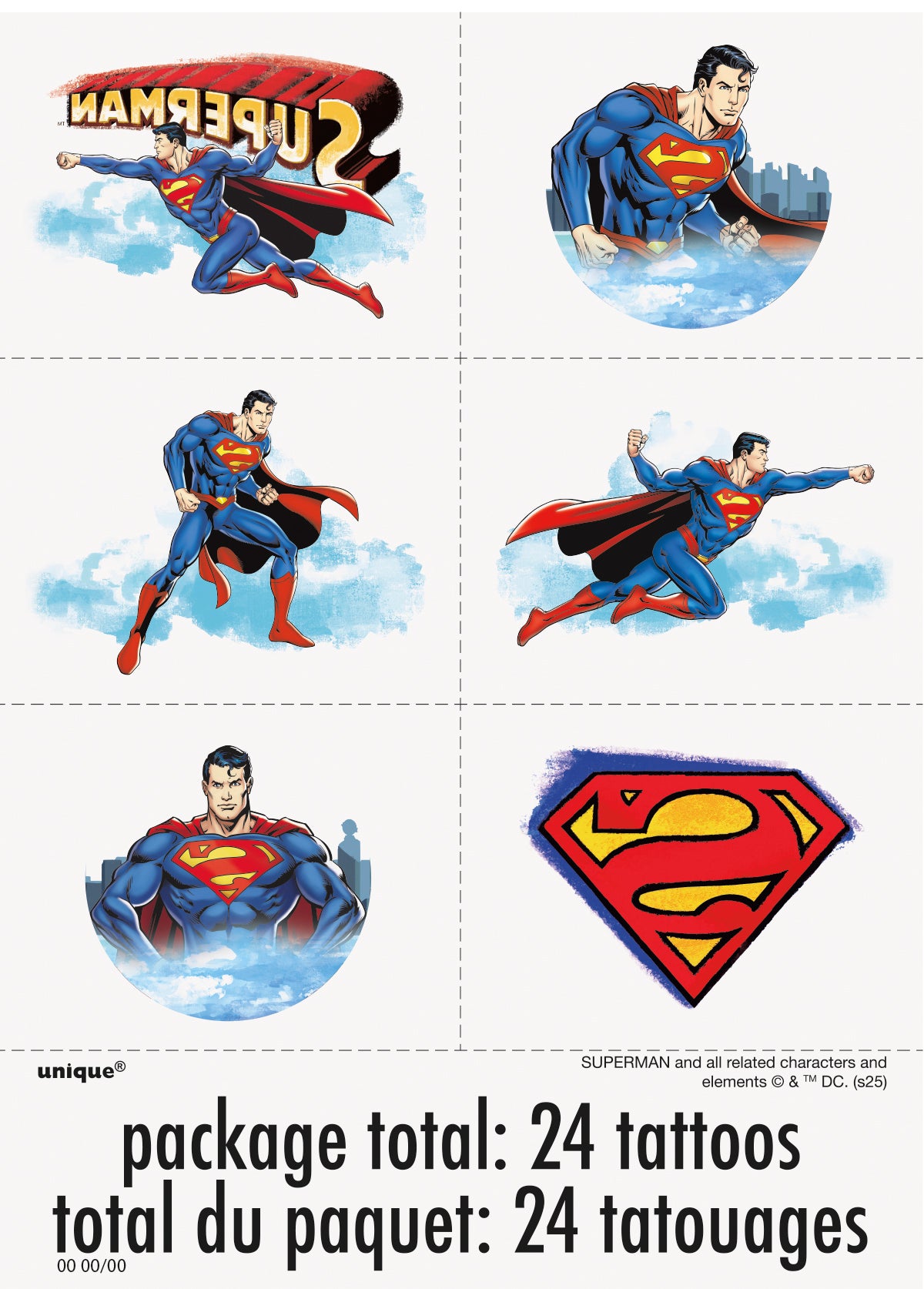 Superman Tattoos 24ct