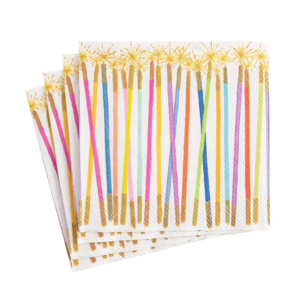 Birthday Candles Tableware Cocktail Napkins 20ct