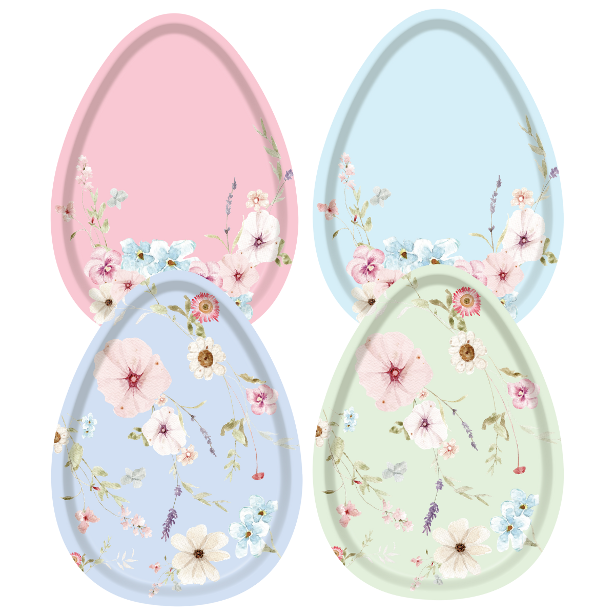 Easter Fields Egg Die Cut Salad Plate /16pkg