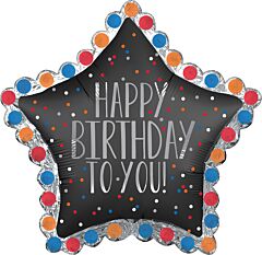 Happy Birthday To You Star 32in SuperShape Balloon