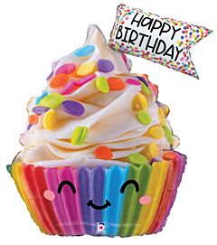 Birthday Cupcake 31in SuperShape Balloon