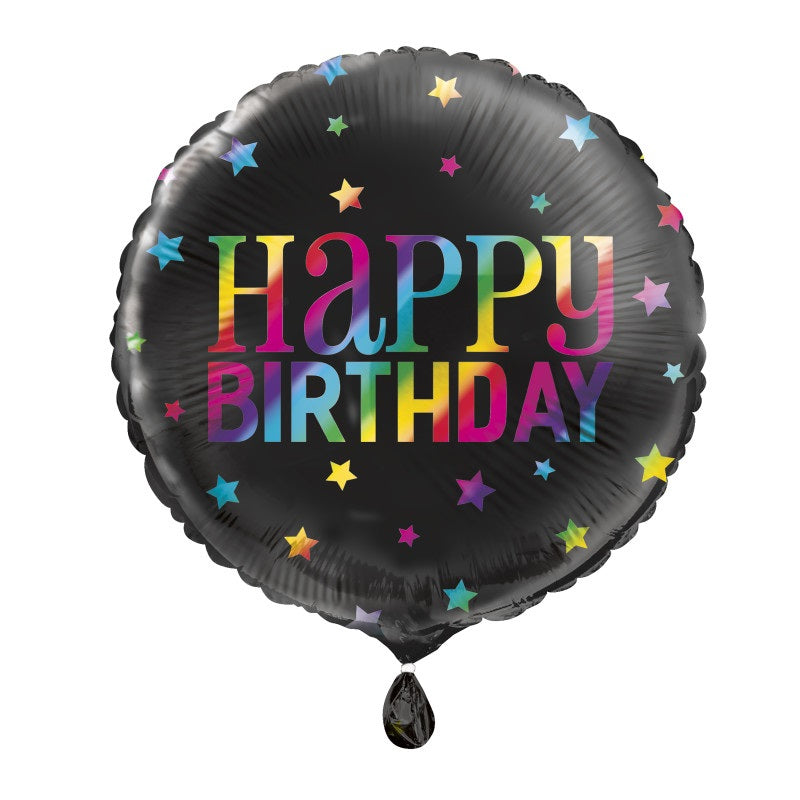 Rainbow Stars Birthday 18in Mylar Balloon