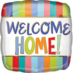 Welcome Home Stripes 18in Mylar Balloon