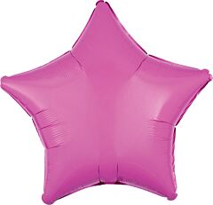 Bright Pink Star 18in Solid Mylar